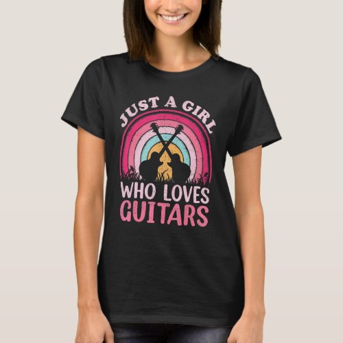 Guitar Music   Vintage Just A Girl Who Loves Guita T_Shirt