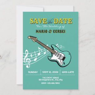 Guitar music wedding save the date