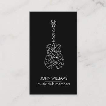 Guitar Music World Teacher Player Gray Black Business Card by tsrao100 at Zazzle