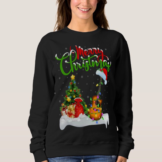 Guitar Music   Xmas Decorations Santa Guitar Chris Sweatshirt (Front)