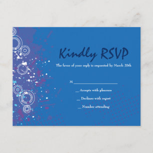 Guitar Musical Bar Bat Mitzvah Reply RSVP Card