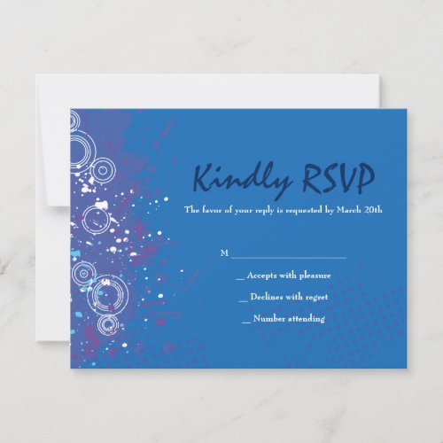 Guitar Musical Bar Bat Mitzvah Reply RSVP Card