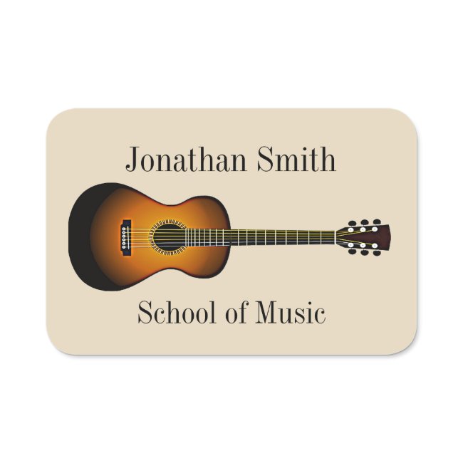 Guitar Musical Design Name Tag