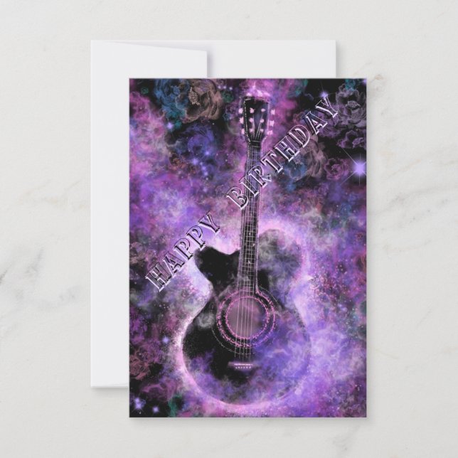 Guitar Musical Happy Birthday Card (Front)