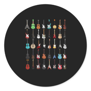 Guitar Musical Instrument Rock and Roll Classic Round Sticker