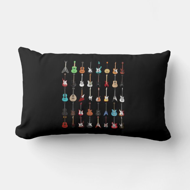 Guitar Musical Instrument Rock and Roll Lumbar Pillow (Front)