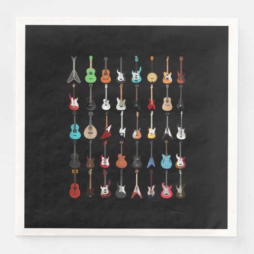 Guitar Musical Instrument Rock and Roll Paper Dinner Napkins