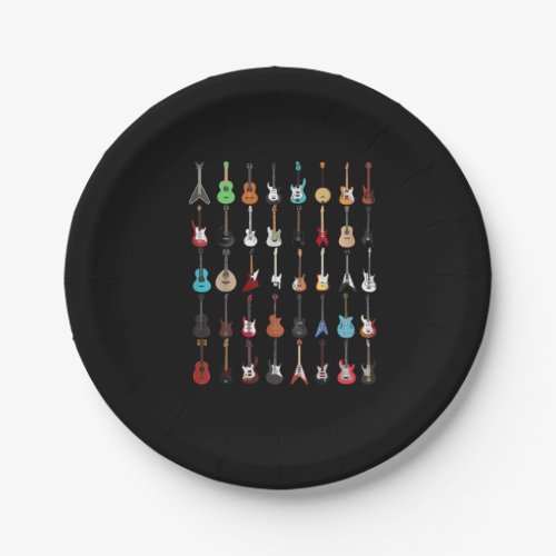 Guitar Musical Instrument Rock and Roll Paper Plates