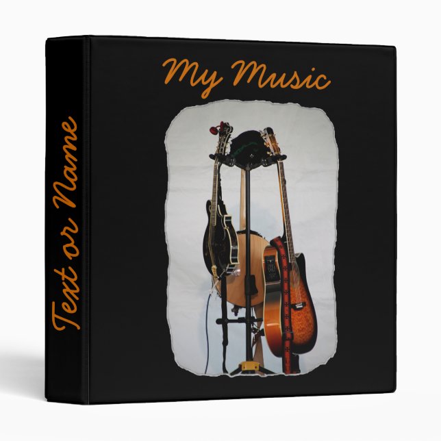Guitar Musical Instruments 3-Ring Binder (Front/Spine)
