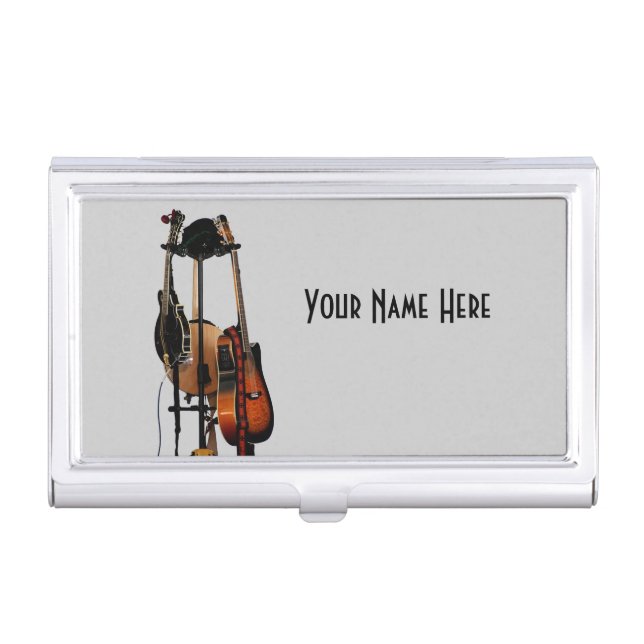 Guitar Musical Instruments Business Card Holder (Front)