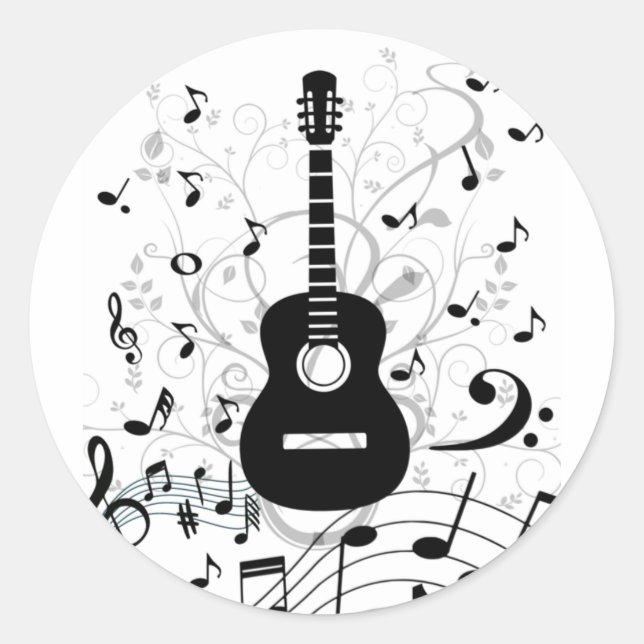 Guitar musical sticker (Front)