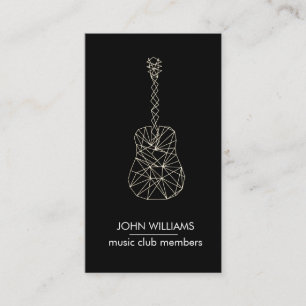 Guitar Musician Teacher Player Gray Black Business Card
