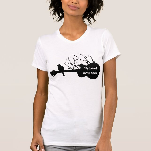 guitar, My heart lives here. T-Shirt (Front)