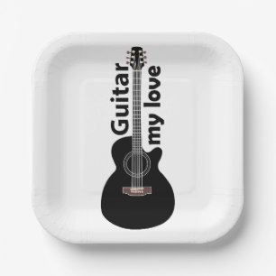 Guitar My Love Guitar Musical Party Paper Plates
