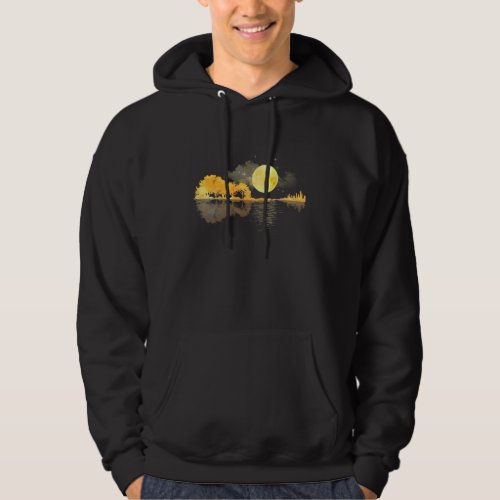 Guitar Nature Moon Retro Style Guitarist Hoodie