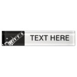 guitar neck stamp black and white name plate