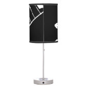 guitar neck stamp black and white table lamp (Back)