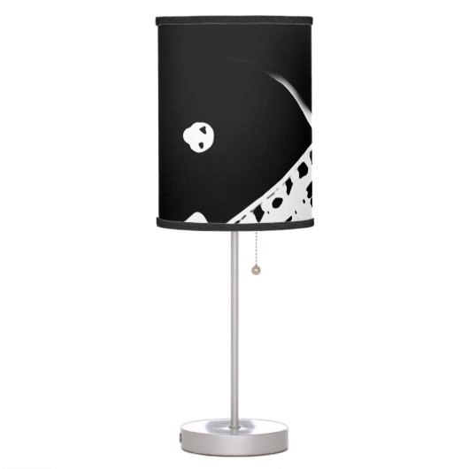 guitar neck stamp black and white table lamp (Left)