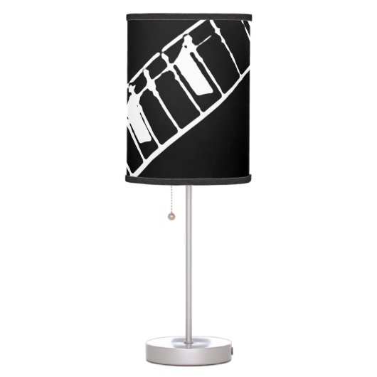 guitar neck stamp black and white table lamp (Right)