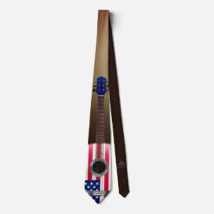 Guitar Necktie Version 5 Patriotic