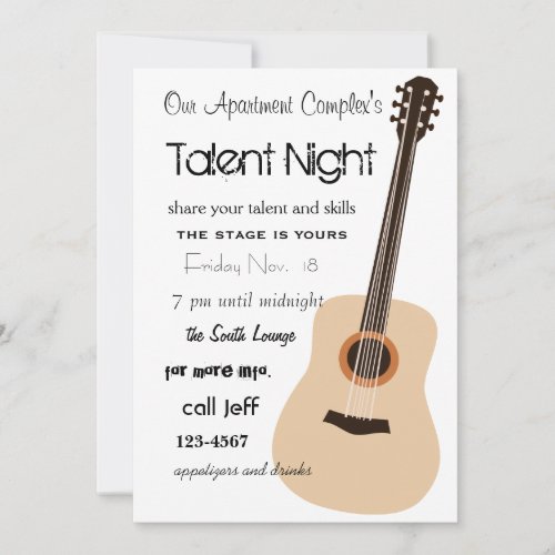 Guitar Night Invitation