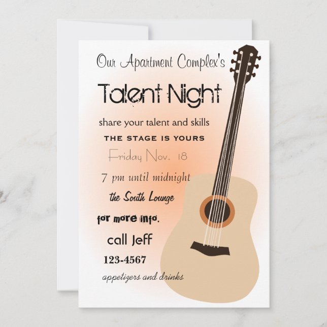 Guitar Night Invitation (Front)