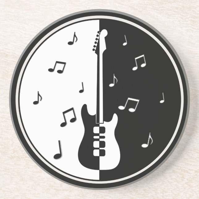 Guitar Night Sandstone Coaster (Front)