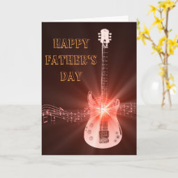Guitar Notes Father's Day Card | Zazzle