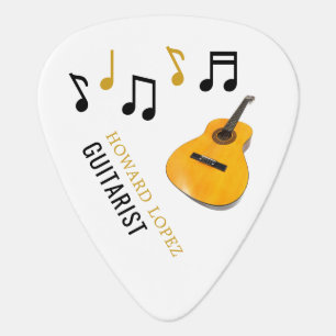 Guitar Notes, Guitarist, Musician, Personalized Pick