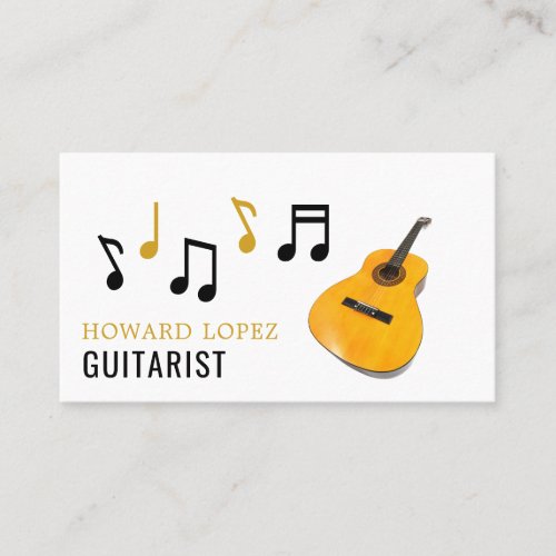 Guitar Notes Guitarist Professional Musician Business Card
