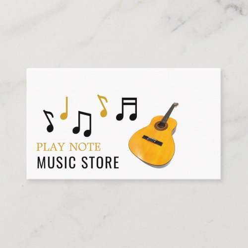 Guitar Notes Musical Instrument Store Business Card