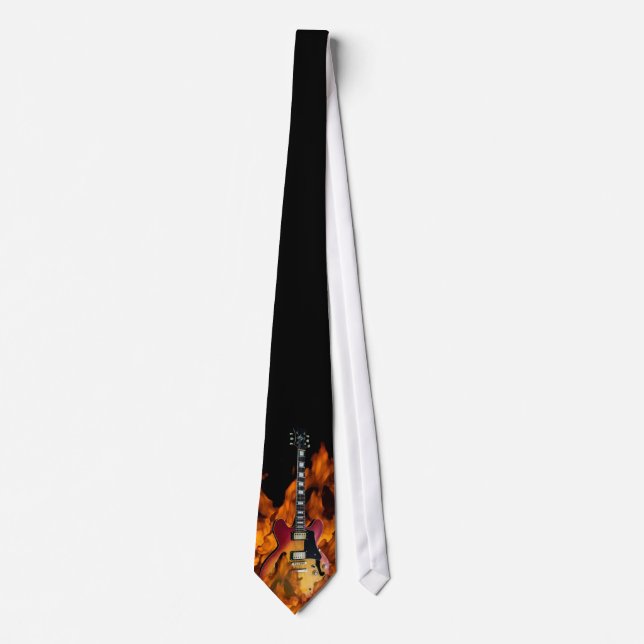 guitar on fire tie (Front)