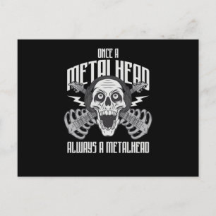 Guitar Once A Metalhead Always A Metalhead Skull G Postcard