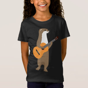 Guitar Otter Animal Kids Guitarist Art Out T-Shirt