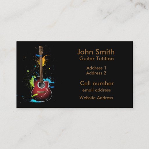 Customizable Guitar Paint Splat Business cards