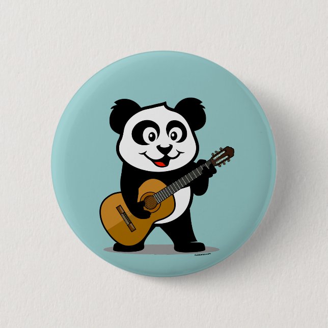 Guitar Panda Pinback Button (Front)