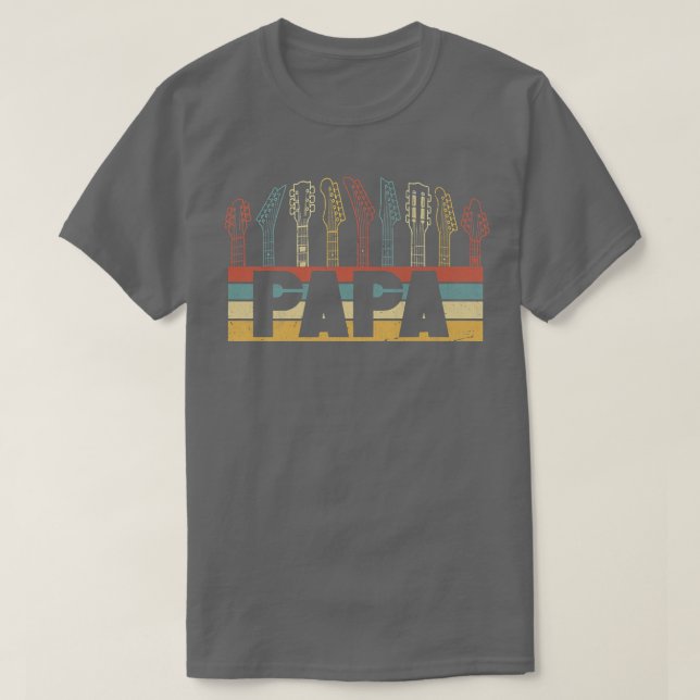 Guitar Papa Guitarist Musician Dad Premium  T-Shirt (Design Front)