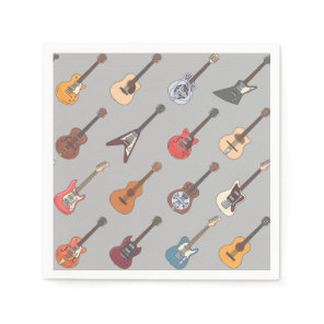 Guitar Paper Napkins, Music Party Supplies Napkins
