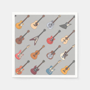 Guitar Paper Napkins, Music Party Supplies Napkins