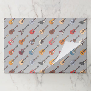 Guitar Paper Placemats, Music Party Table Mats