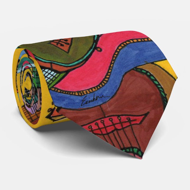 Guitar Party Neck Tie (Rolled)
