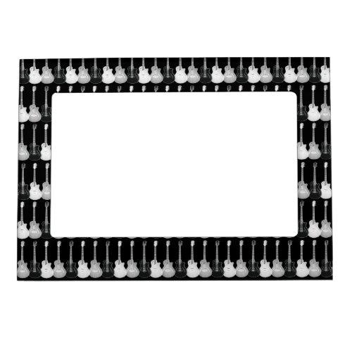 Guitar Pattern Black and white  Magnetic Frame