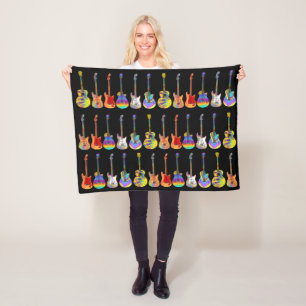 Guitar pattern Colorful  Fleece Blanket
