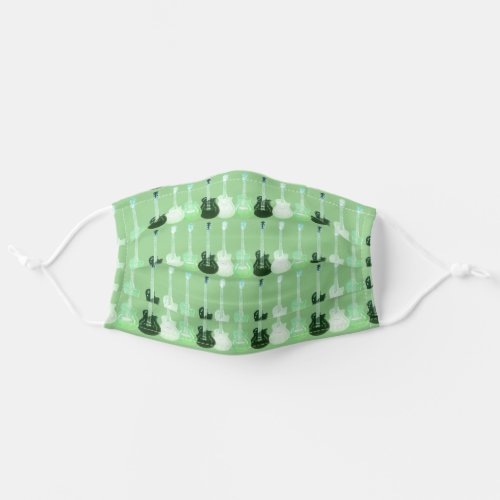 Guitar pattern green adult cloth face mask