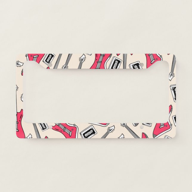 Guitar Pattern License Plate Frame (Front)