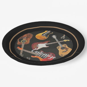 Guitar Pattern Paper Plates