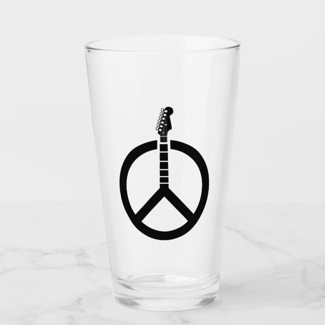 Guitar Peace Sign Glass (Front)
