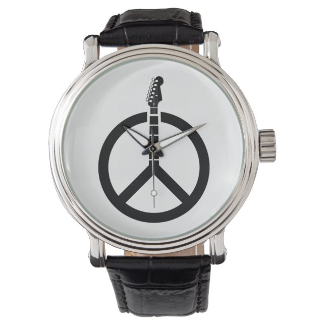 Guitar Peace Sign Watch (Front)