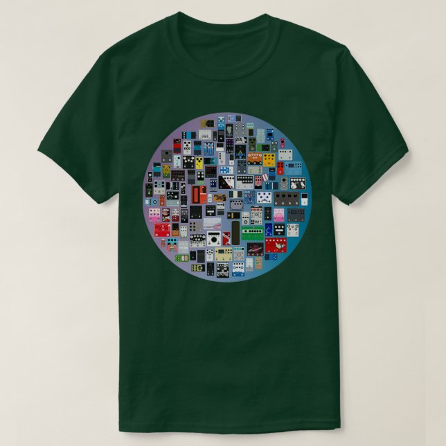 Guitar Pedal Collage T-Shirt (Design Front)