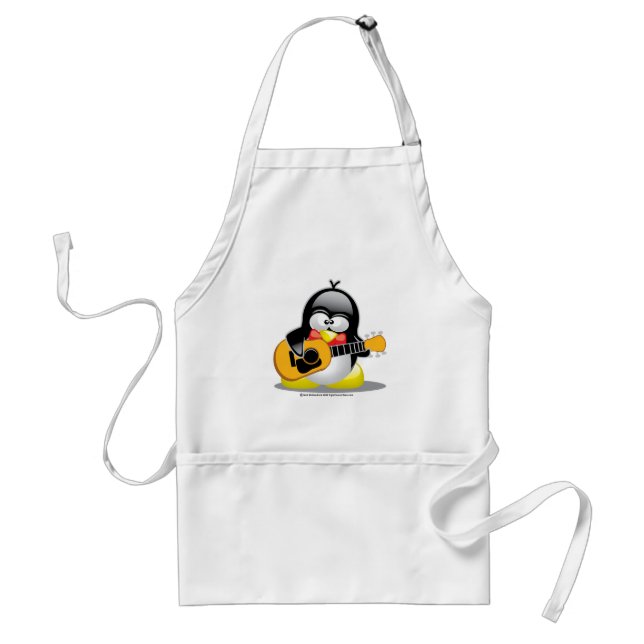 Guitar Penguin Adult Apron (Front)